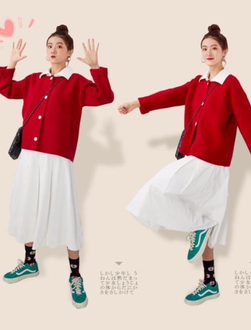  #半身裙#现在已经不流行穿一身黑了，如今这种“撞色混搭”风，才是真时髦