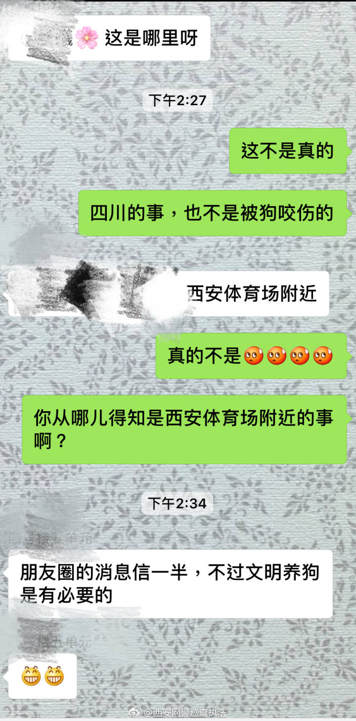 西安体育馆3岁小女孩子被狗咬半边脸?系谣言!