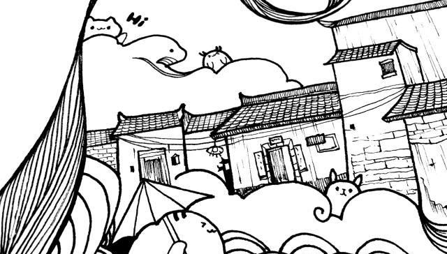 笔画过程图：遇见一座城，绘一座桥，线条越画越单有趣