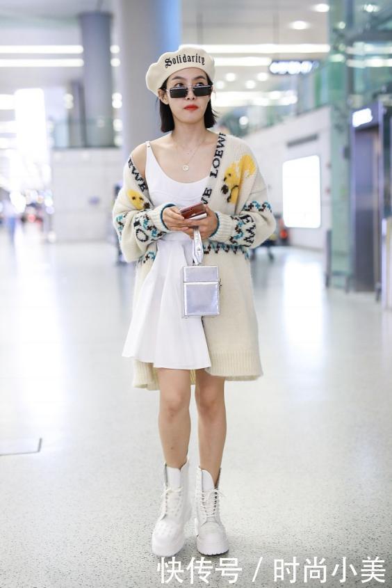 宋茜现身机场,1万多开衫时髦吸睛,2万5行李箱毫无隐私可言