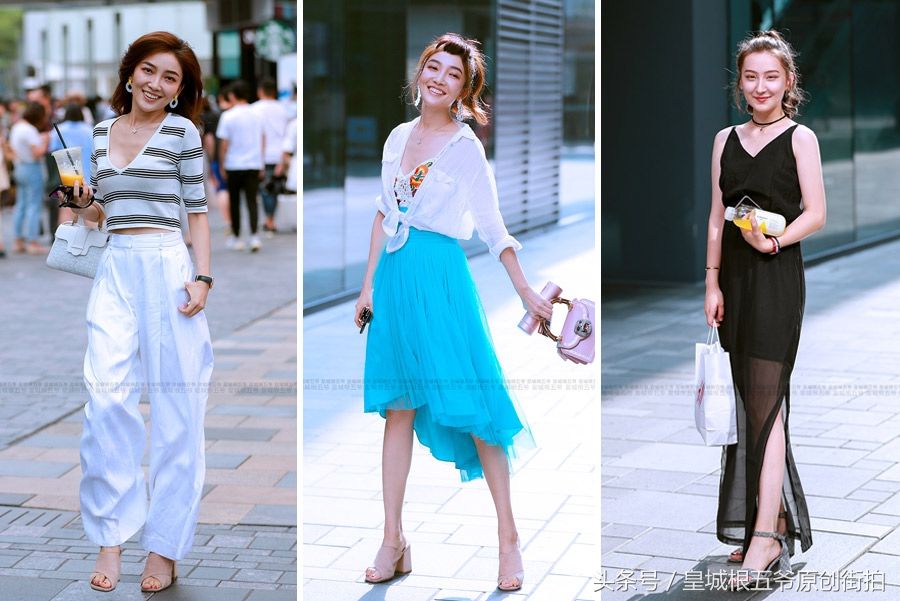 街拍:炎热的夏天女人穿衣就是应该多姿多彩的