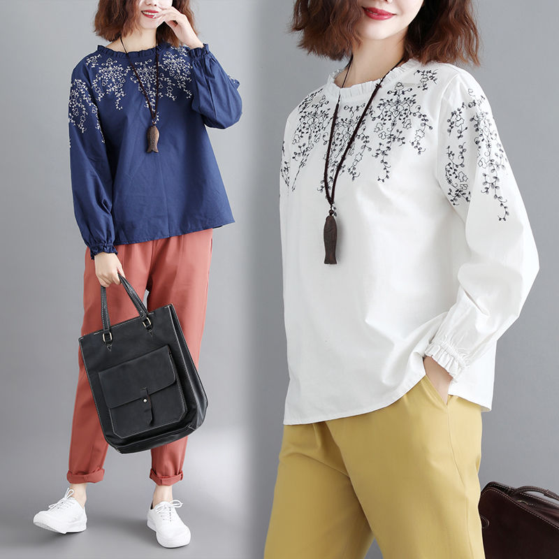 今秋的棉麻衫又火了!比真丝时髦，比旗袍好穿，洋气超显嫩