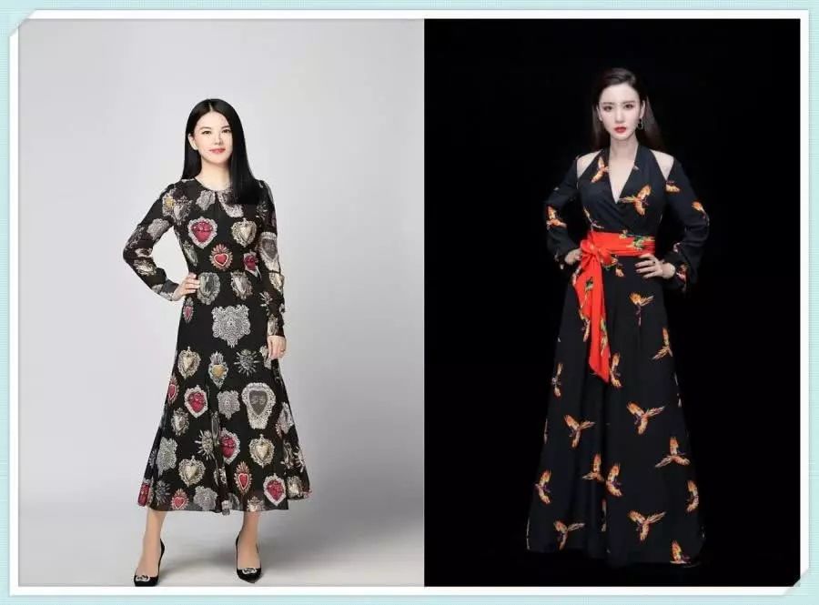 李湘瘦了不止40斤!穿黑印花裙美回颜值巅峰，撞上96斤张萌都没输