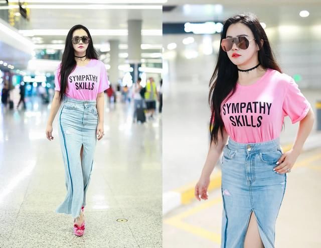 冉莹颖上衣穿得好紧，肚脐眼还放了颗钻，网友：邹市明真幸福！