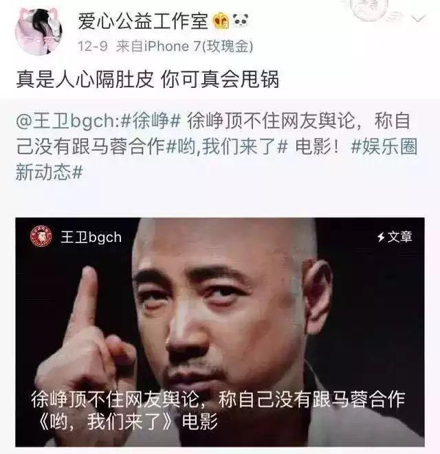 马蓉深夜发文怒怼药神，徐峥回复很聪明，网友:“脏”得想呕吐