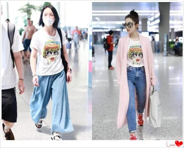 当82斤周迅和104斤娜扎同穿一件T恤，网友：看完瞬间放弃减肥了！