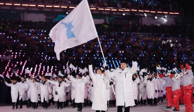 韩朝举朝鲜半岛旗 再次见证了这样历史性的一