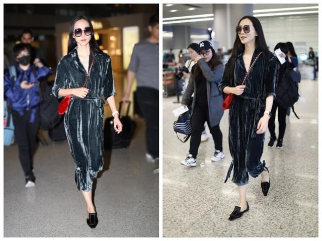 何穗穿丝绒连体裤变身行走的红玫瑰，韩雪贾静雯的丝绒旗袍才迷人