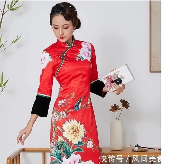  『气质端庄』女人从皮美到骨, 气质端庄旗袍中长款旗袍!