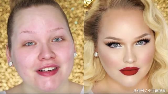 难以置信的变化:女人化妆后变美了不止一点点