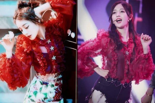 火箭少女门面担当吴宣仪撞衫热巴透视装，被网友吐槽像买家秀