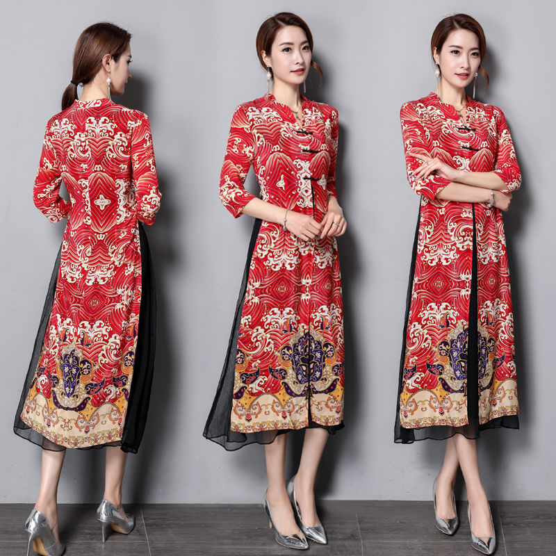 美到让人尖叫的高级复古旗袍装，上班聚会都能穿，搭单鞋气场满满
