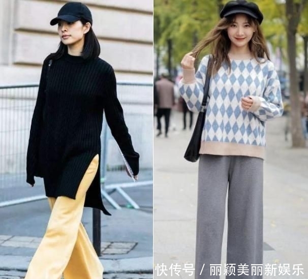『冬天』冬天,女人用阔腿裤搭毛衣时,3点要明确,不然容易显胖压身高!