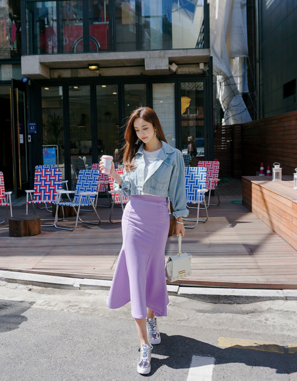 女神孙允珠，香芋蜜柚芭莎丽人娇甜牛仔装