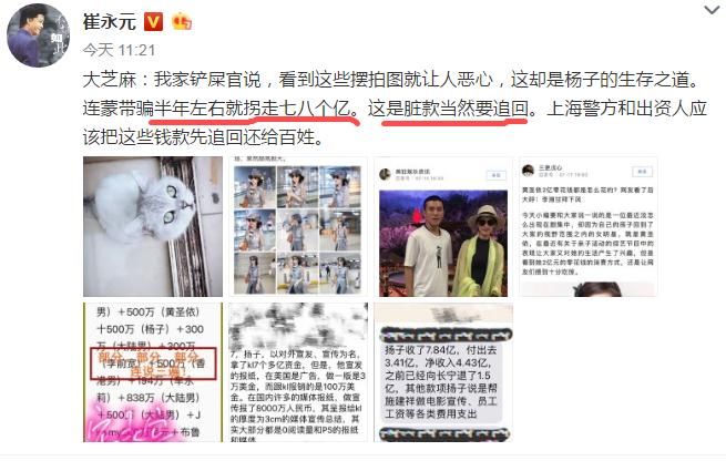 崔永元爆料:扬子蒙骗七八个亿,上海警方应追回