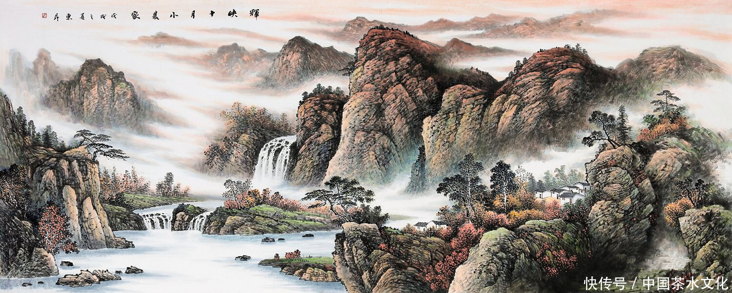 沙发背景墙挂画选什么?手绘国画,居家品位之选