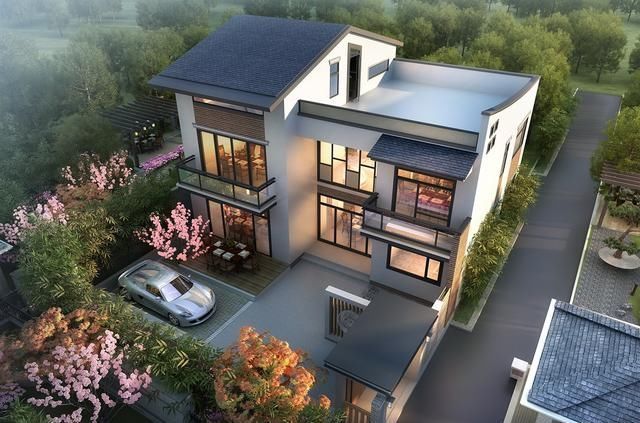 农村盖别墅一定要带平顶，可以晒粮食，这栋造价50万的别墅不错