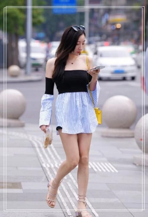  「气质」时尚街拍：小姐姐身穿衬衣裙，搭配黑发好撩人，气质太出众了！