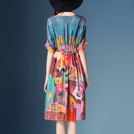 穿啥都热,但这种雪纺连衣裙+套装裙,75后上身真是又美又凉快