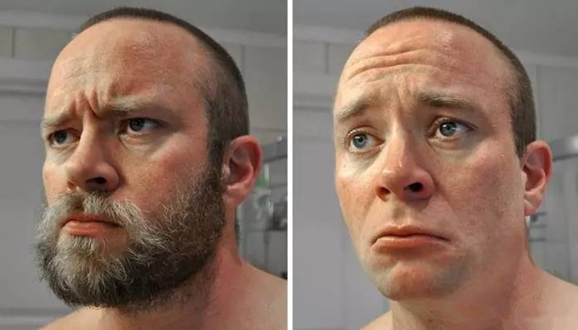 当刮完胡子后画风突变