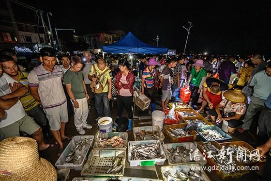 记者凌晨探访遂溪江洪渔港 渔获抢购一空