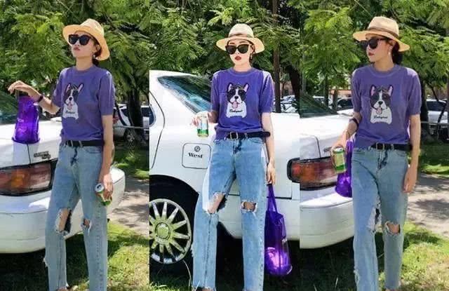 「显腿长」最潮穿搭“t恤+牛仔裤”,女生这样穿轻松显瘦还显高!