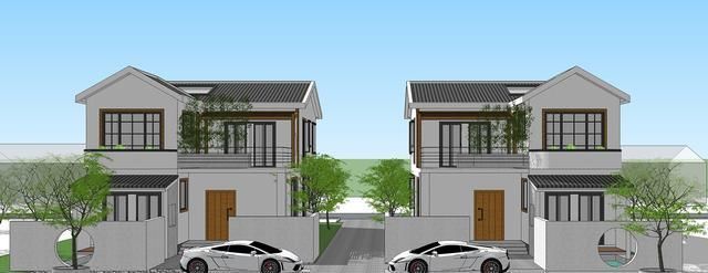 稻田旁的欧式双拼别墅，成为了美丽乡村的又一道靓丽风景线