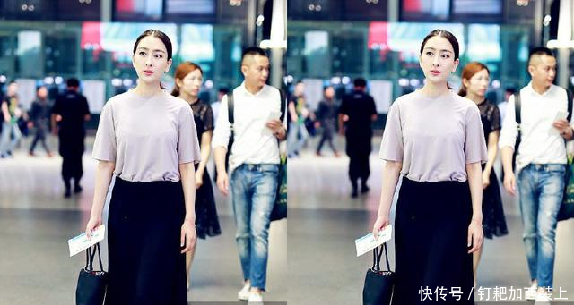 37岁马苏真会穿,T恤搭配黑色半裙,网友孔令辉后悔去吧!