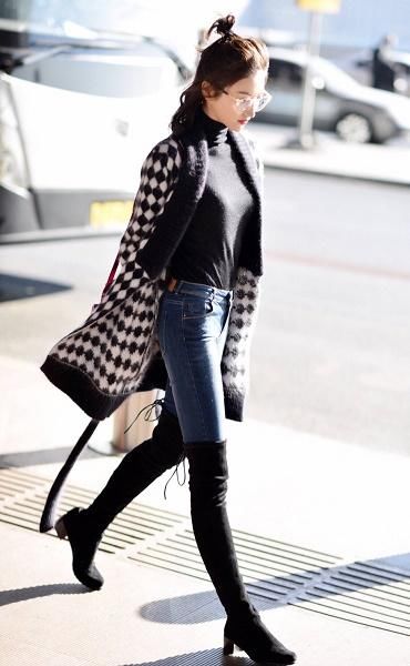 没景甜的大长腿不要穿长筒靴，不然像邓紫棋一样肉都勒出来很尴尬