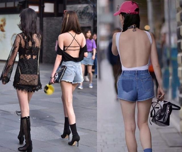 明星露背装路人露背装时髦凉快都好看，吃货：看到海吃的理由了！