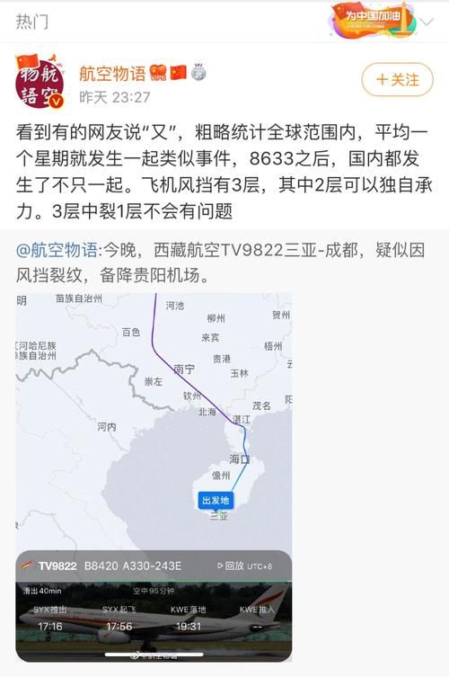  【高空】风挡玻璃现裂纹，航班万米高空急降！“中国机长”重现