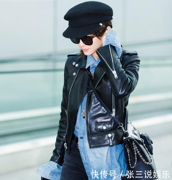 王子文真会穿, 牛仔裤配皮靴穿出摩登风, 网友: 比杨幂还会搭配