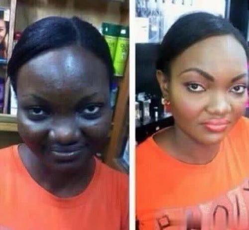 非洲妹子和中国妹子化妆前后对比图，看完你想选哪一个？