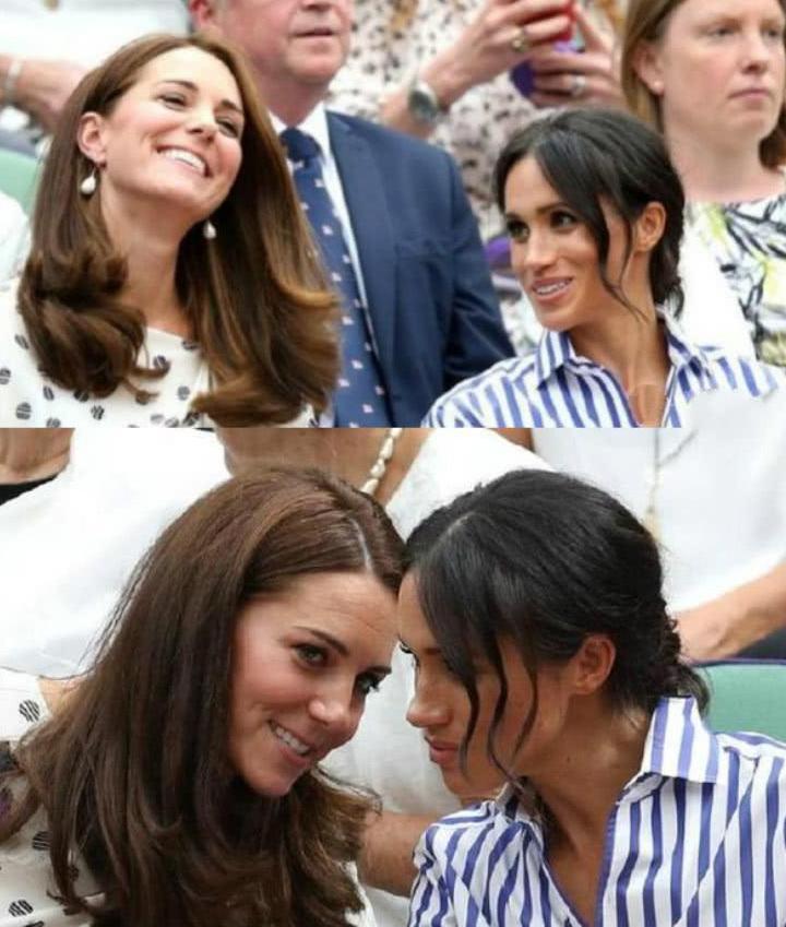 英国王妃凯特、梅根合体亮相, 梅根探头探脑, 凯特难掩贵族气质