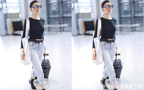 张天爱现身机场大秀身材,网友:好身材把衣服都快“撑破”了!