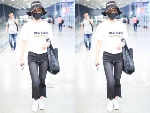 袁姗姗只不过是穿了条微喇裤，就像胖了20斤，网友：可惜了马甲线