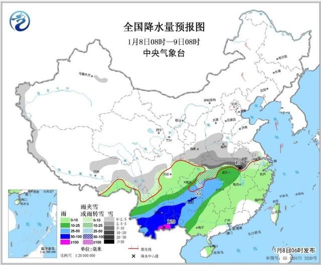 云南贵州等地有强降雨 河南湖北安徽等地有大雪