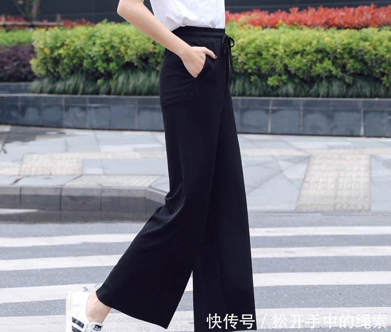 『气质』休闲冰丝阔腿裤,不抽丝不褪色,随意搭配都很显瘦显气质