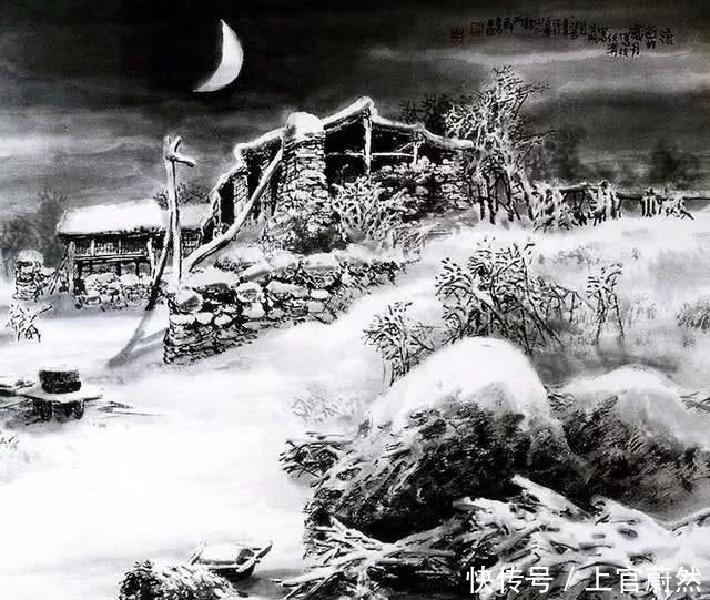 他画的夜色雪景,真美!
