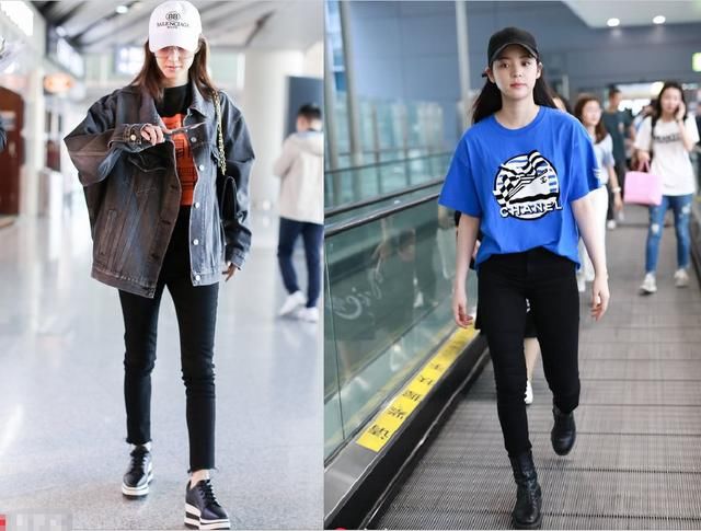 王丽坤92斤，欧阳娜娜94斤，两人同穿紧身裤，画风差距可不止2斤