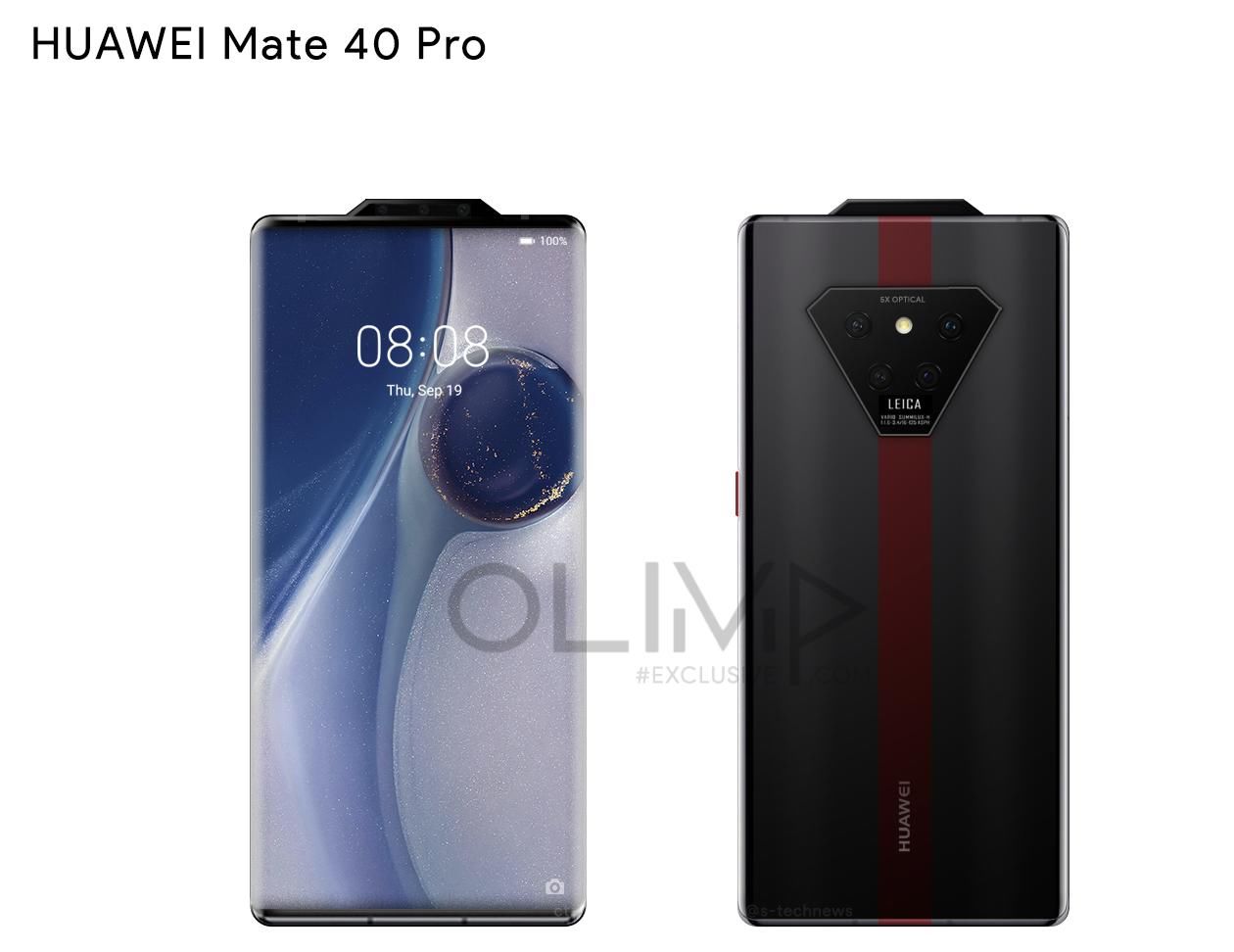  设计：华为Mate 40 Pro概念图：外置刘海+倒三角摄像头