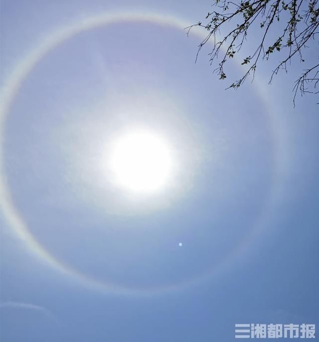 晴天间多云■快看,太阳戴“美瞳”了!提醒:长时间用肉眼观看日晕,会灼伤眼睛