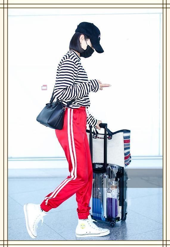 没宋茜腿真别穿这种束脚运动裤，像孟美岐这样穿出短粗腿就尴尬了