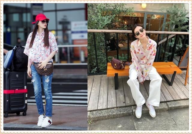 本以为穿粉色印花衫的伊能静已经够美了，但看到江疏影，我沉默了