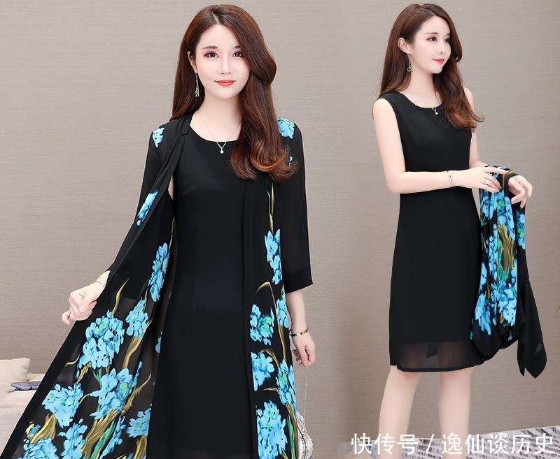  #轻松#新出的连衣裙两件套很时髦好看，高贵优雅，轻松展现女人魅力