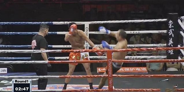  「太极」搏击人阿虎连战俩传武大师：80秒KO太极宋德财，74秒踢