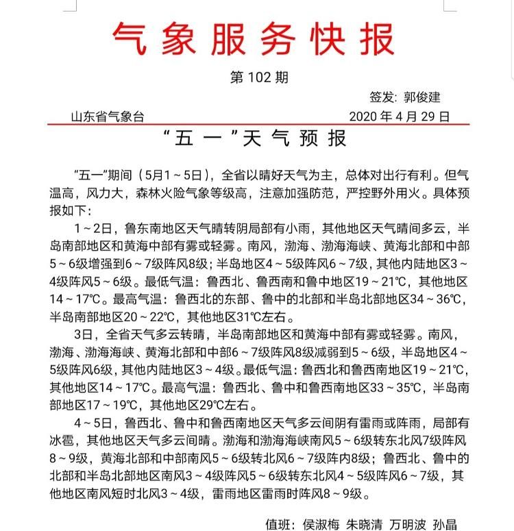  【冰雹】刺激！高温36℃+9级阵风+冰雹！五一山东官方天气预报来了