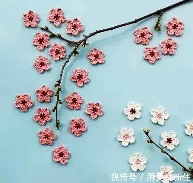  辫子针：几种毛线花朵钩织，鲜艳好看，有图解说明
