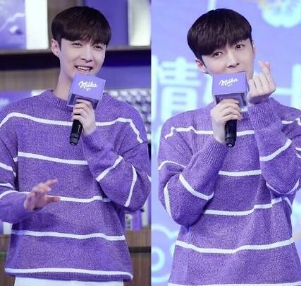 流行的紫色外装，易烊千玺可爱，迪丽热巴性感，只有她惊呆众人