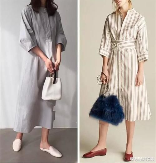 【搭配】春季都爱衬衫配裙子?不如穿一条衬衫裙吧,5个穿搭模板保暖气质